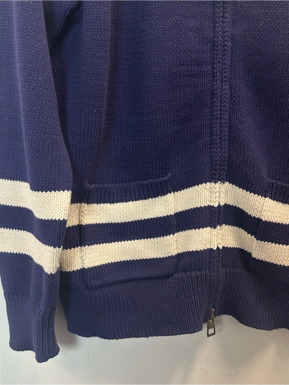 J. Crew Lobster-Back Shawl Collar Cardigan Navy Blue Medium